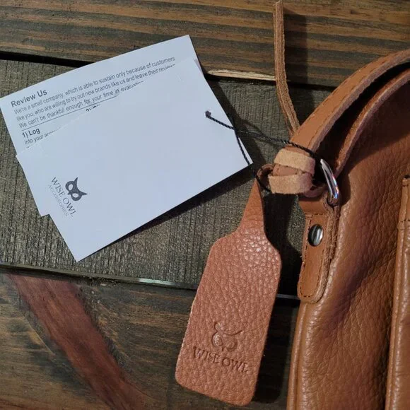 Wise Owl Genuine Nappa Leather Crossbody Bag - Picture 4 of 6